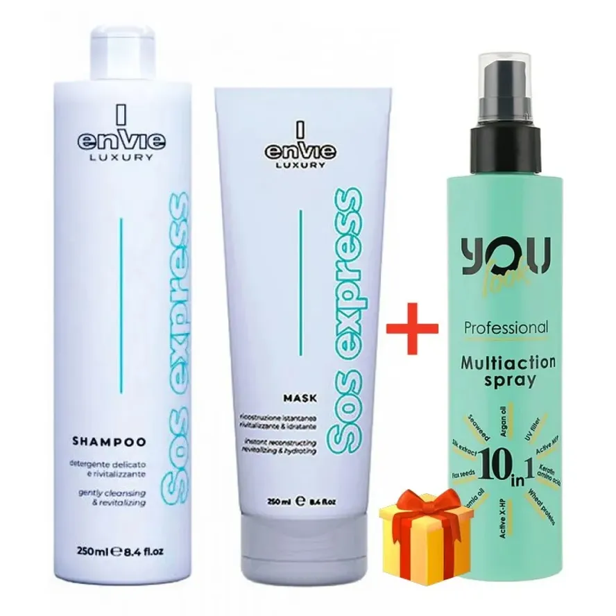 Envie Luxury Sos Express Kit Набір для відновлення волосся (шампунь+маска+подарунок) 2x250 ml